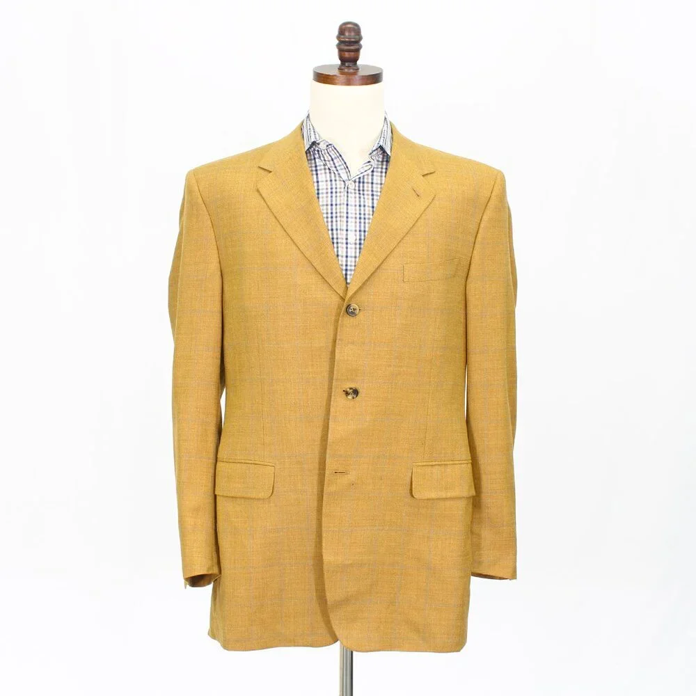 Canali 42L Brown Blazer Sport Coat Jacket 3-Button Check Y412